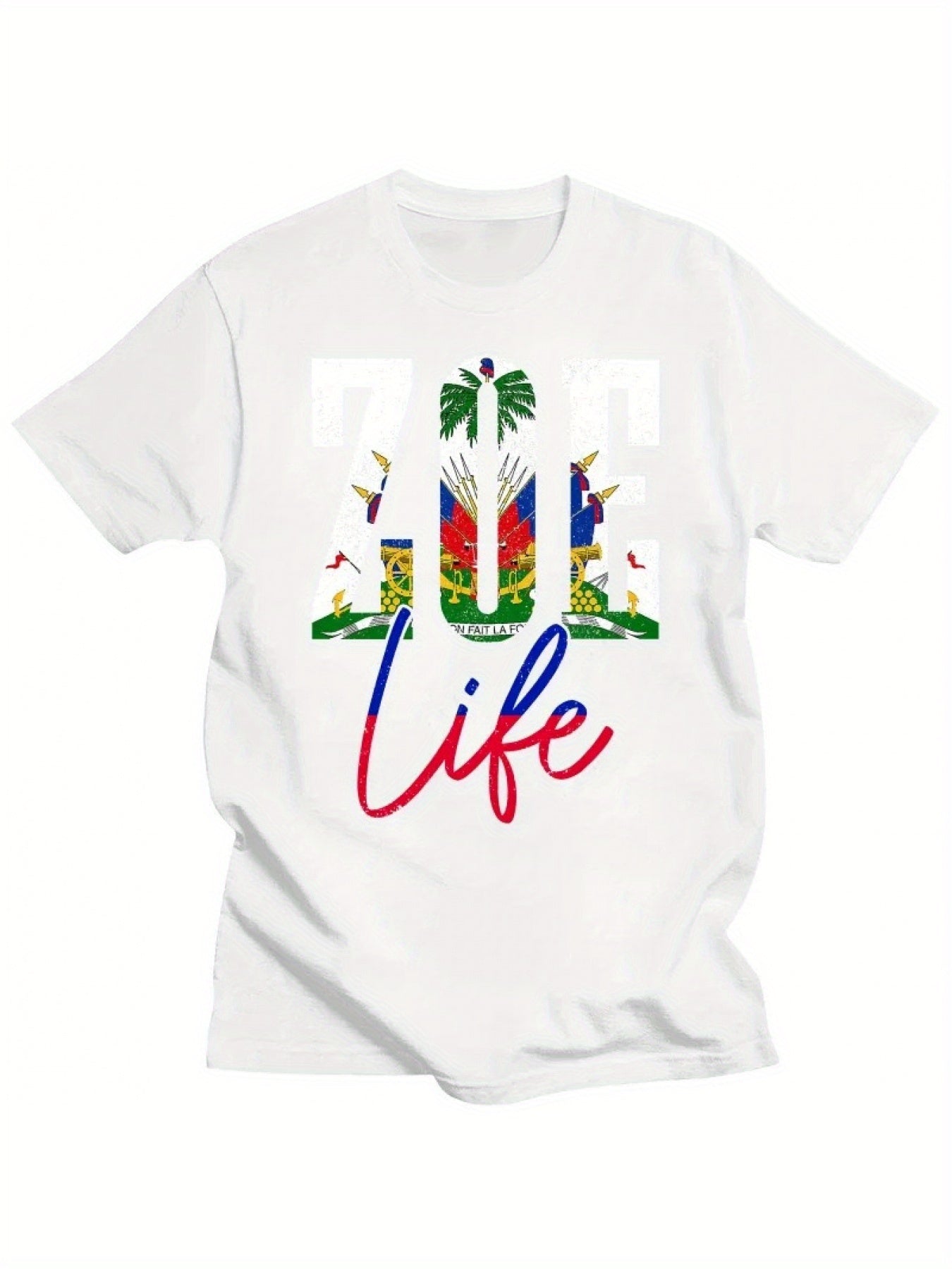 Haiti Flag Haitian Life Pride Vintage T Shirts Cotton Streetwear Short Sleeve Birthday Gifts Summer Style T-shirt Mens Clothing