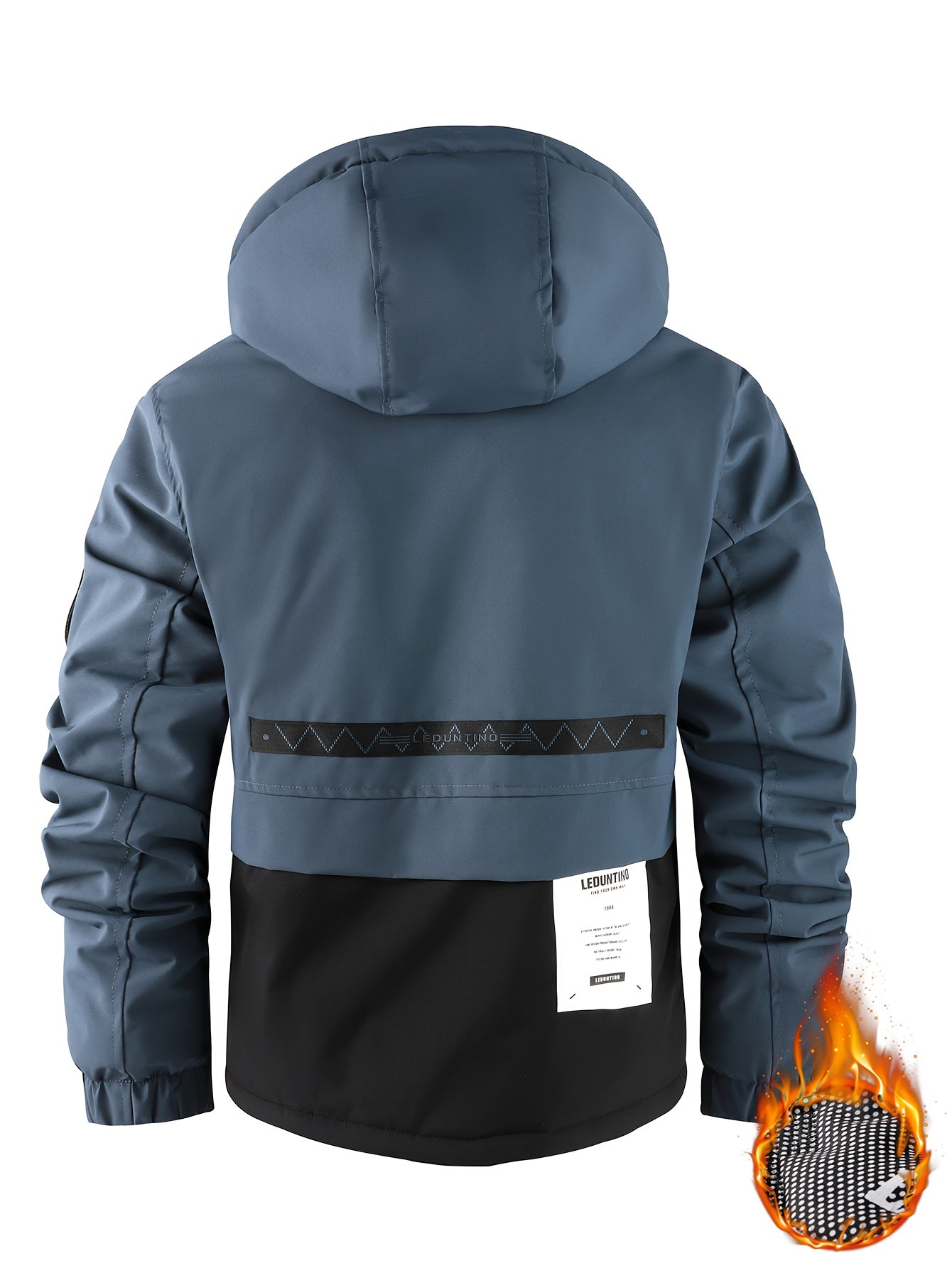 Men's Heavy-Duty Winter Padded Jacket with Detachable Hooded Vest-Like, Multi-Pocket Design & 3D Logo - Full-Zip Outdoor Coat for Skiing,M Snowboarding (White/Black, -Filled), Mens Winter Coats For Men, Winter Jackets For Men