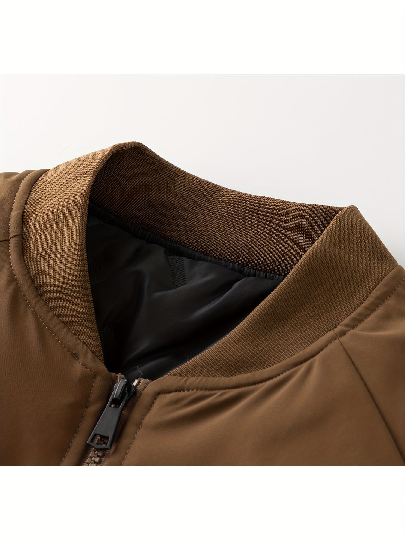 Men's Oversized Winter Bomber Jacket - Heavy-Duty Full-Zip Coat with Baseball Collar & Full-Length Zipper (0XL-7XL) - Large Size Chart, -Filled Pockets, Casual Cold Weather Outerwear for Big & Tall Men, PLUS SIZE, Mens Winter