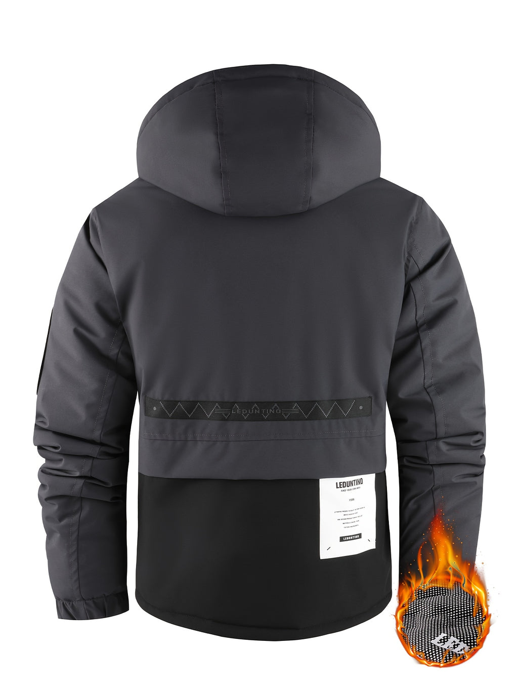 Men's Heavy-Duty Winter Padded Jacket with Detachable Hooded Vest-Like, Multi-Pocket Design & 3D Logo - Full-Zip Outdoor Coat for Skiing,M Snowboarding (White/Black, -Filled), Mens Winter Coats For Men, Winter Jackets For Men