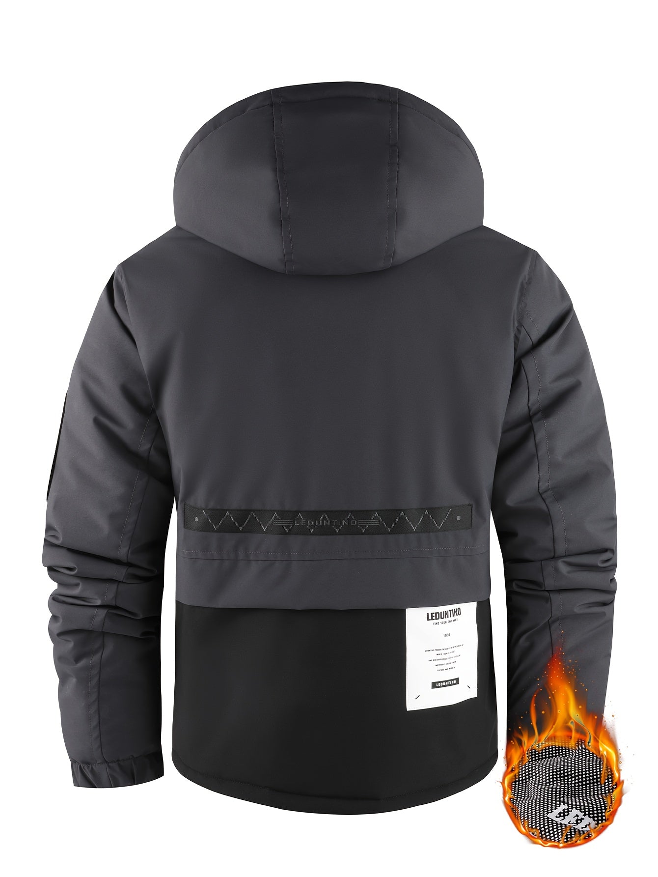 Men's Heavy-Duty Winter Padded Jacket with Detachable Hooded Vest-Like, Multi-Pocket Design & 3D Logo - Full-Zip Outdoor Coat for Skiing,M Snowboarding (White/Black, -Filled), Mens Winter Coats For Men, Winter Jackets For Men