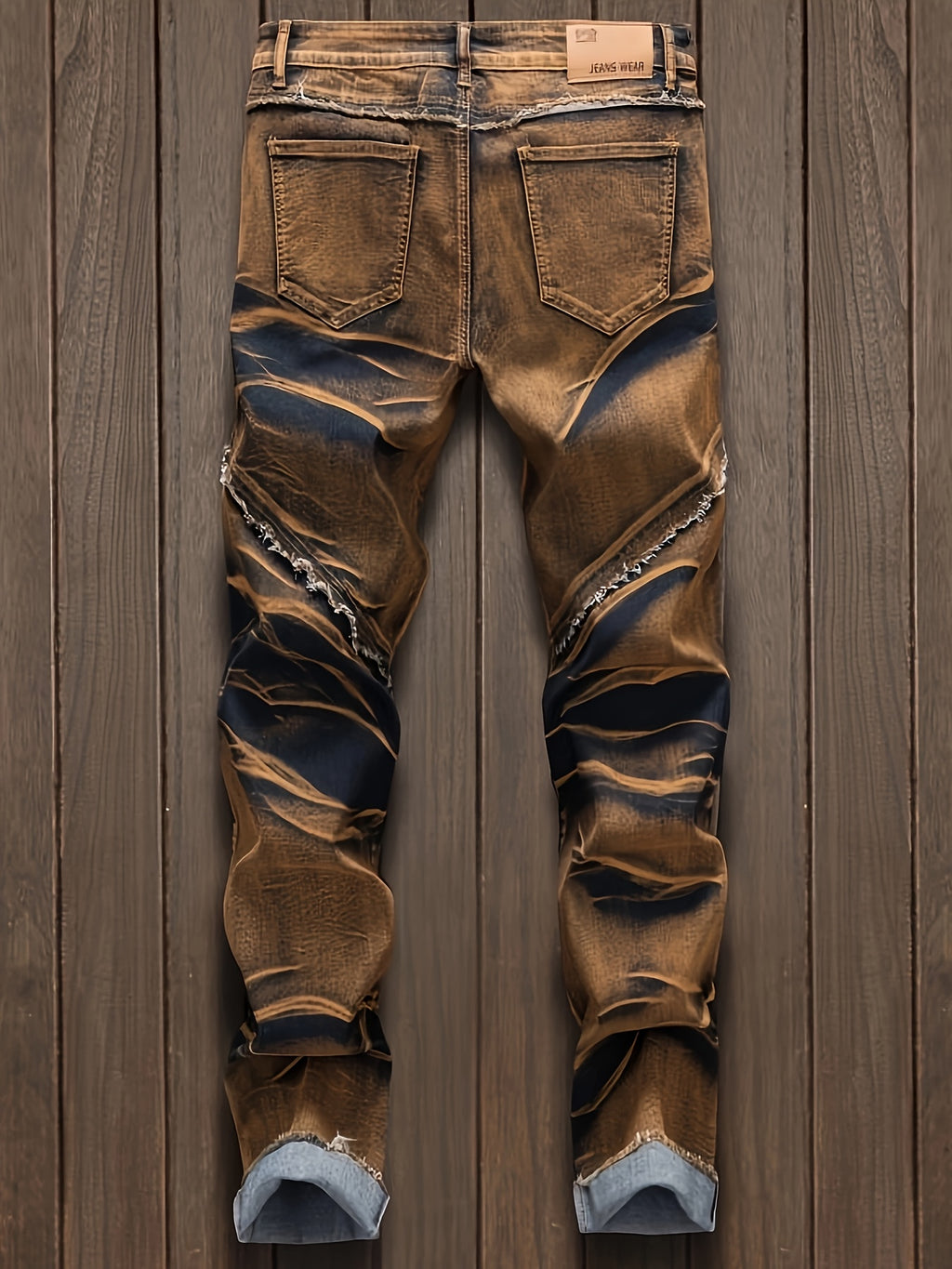 Men's Straight Cut Ripped Jeans, Fashionable Camouflage Jeans, Street Fashion Men Jeans Para Hombre, Designer Jeans for Men, Fashion Mens Clothing, Graphic Jeans Straight-Leg Wide-Leg Stretch All-Season Streetwear Y2K Vintage