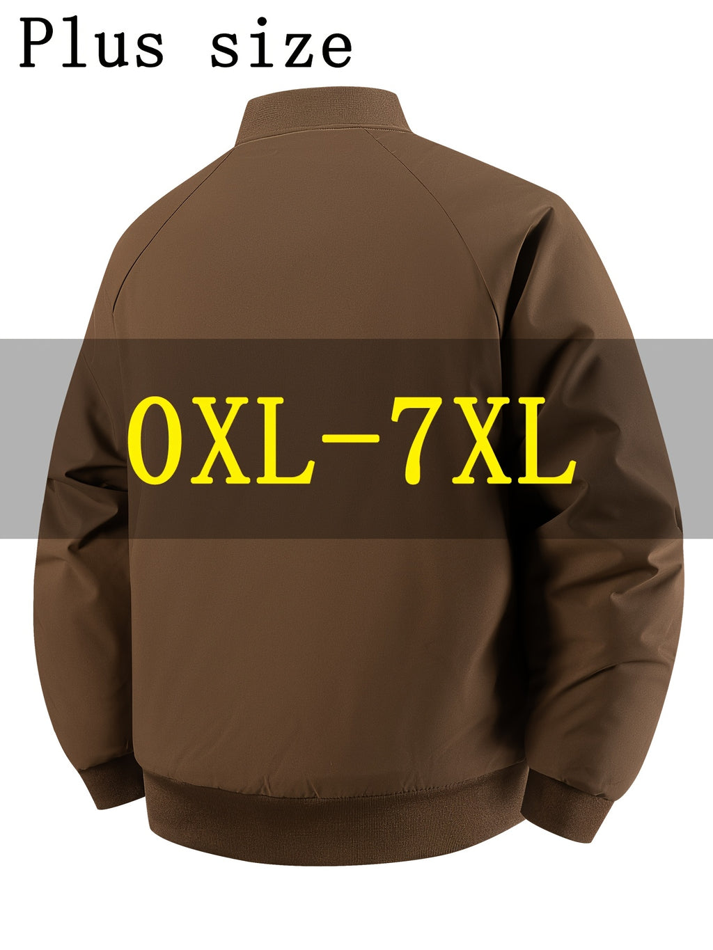 Men's Oversized Winter Bomber Jacket - Heavy-Duty Full-Zip Coat with Baseball Collar & Full-Length Zipper (0XL-7XL) - Large Size Chart, -Filled Pockets, Casual Cold Weather Outerwear for Big & Tall Men, PLUS SIZE, Mens Winter
