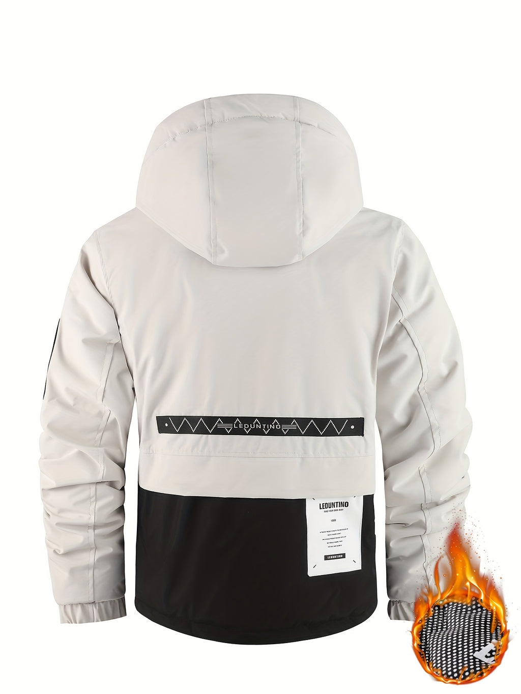 Men's Heavy-Duty Winter Padded Jacket with Detachable Hooded Vest-Like, Multi-Pocket Design & 3D Logo - Full-Zip Outdoor Coat for Skiing,M Snowboarding (White/Black, -Filled), Mens Winter Coats For Men, Winter Jackets For Men