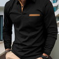 Plus-Size Men's Lapel Collar Shirt with Chest Pocket Button Placket - All-Season Casual & Dressy Button-Up Collar, Wrinkle-Resistant Regular Fit Tunic Top for Business Casual, Office & Smart-Casual Wear (Machine Washable), PL