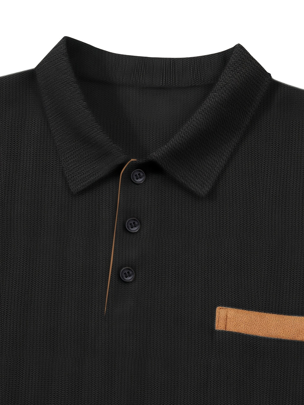 Plus-Size Men's Lapel Collar Shirt with Chest Pocket Button Placket - All-Season Casual & Dressy Button-Up Collar, Wrinkle-Resistant Regular Fit Tunic Top for Business Casual, Office & Smart-Casual Wear (Machine Washable), PL