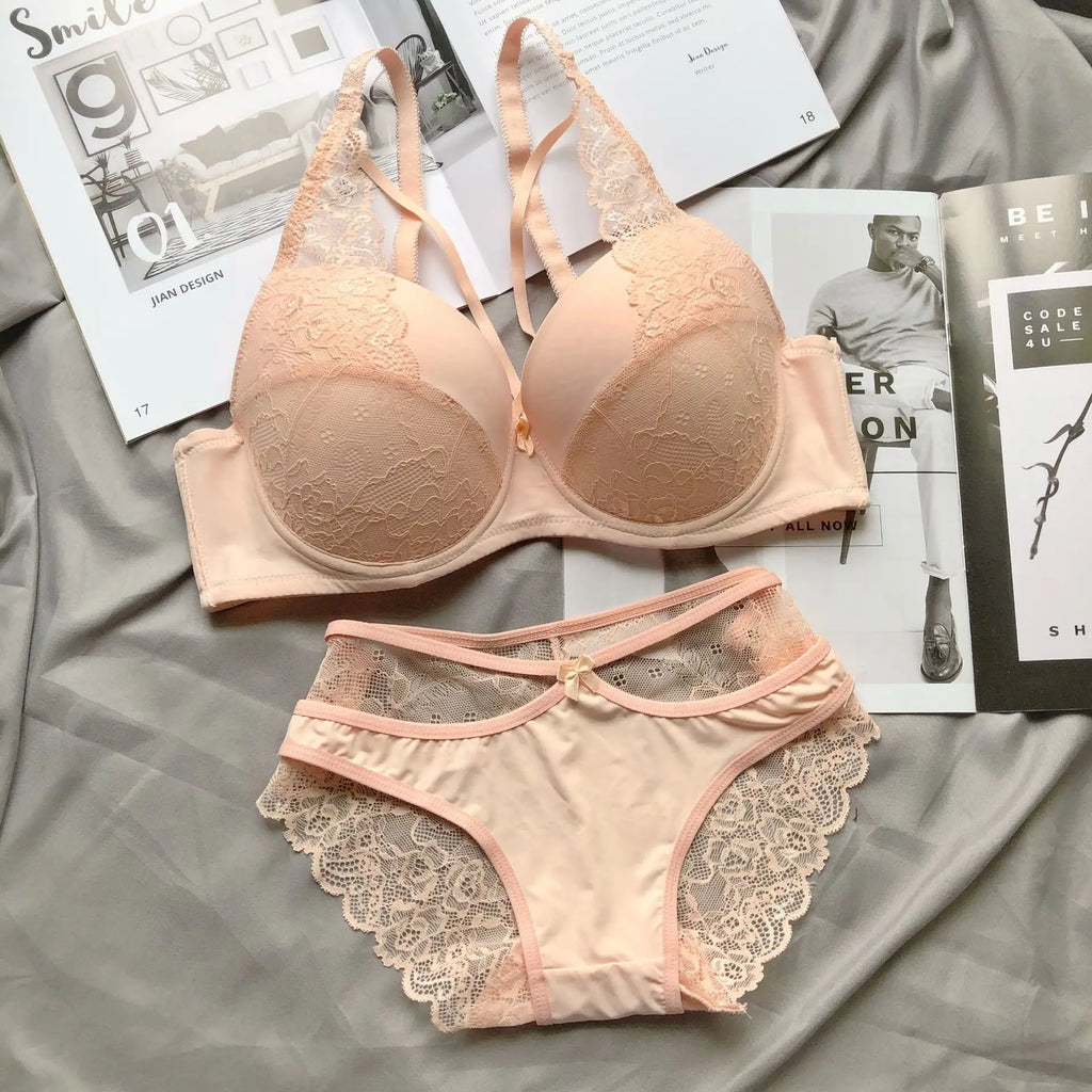 Underwear For Women Sexy  Lace Push Up Bralette Section Breathable Female Large Underwear Set  Plus Size Lingerie Bra
