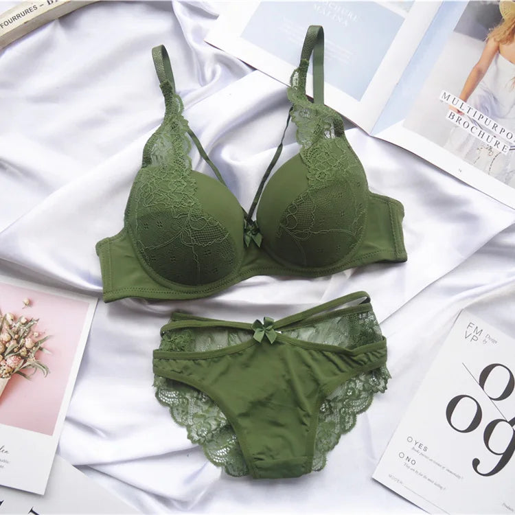Underwear For Women Sexy  Lace Push Up Bralette Section Breathable Female Large Underwear Set  Plus Size Lingerie Bra