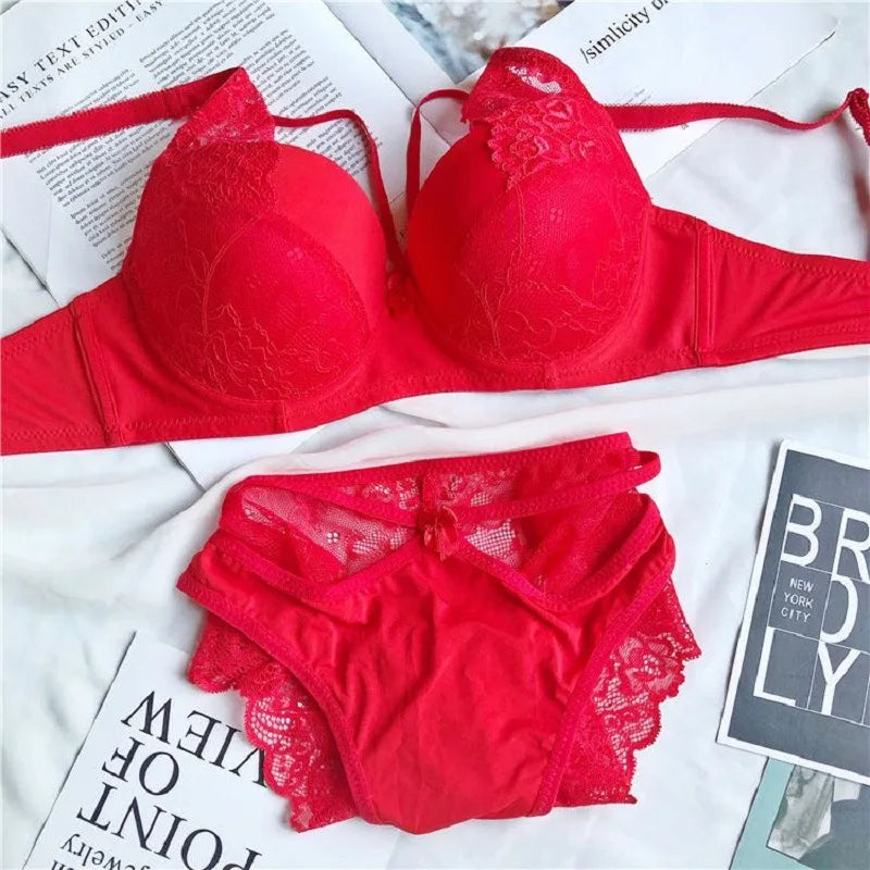 Underwear For Women Sexy  Lace Push Up Bralette Section Breathable Female Large Underwear Set  Plus Size Lingerie Bra