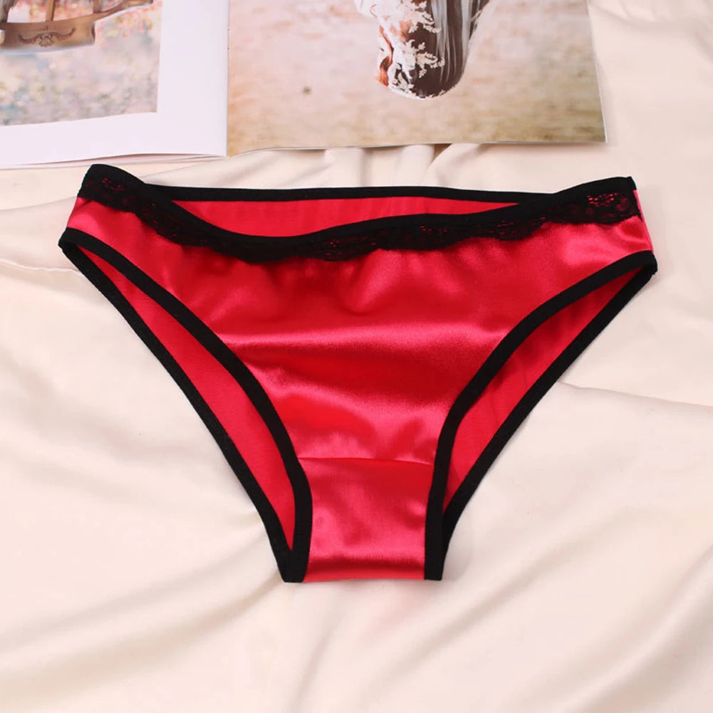 Women Ladies Sexy Underwear Breathable Briefs Sexy Low Waist Lace Panties Seamless Quick-drying Underpant