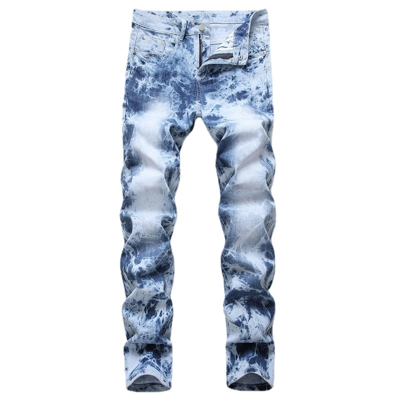 Autumn New Yellow Men's Jeans, Blue Stretch Biker Trousers, Broken Hole Jeans, Fashion Popular Men Denim Pants Big Size 29-42