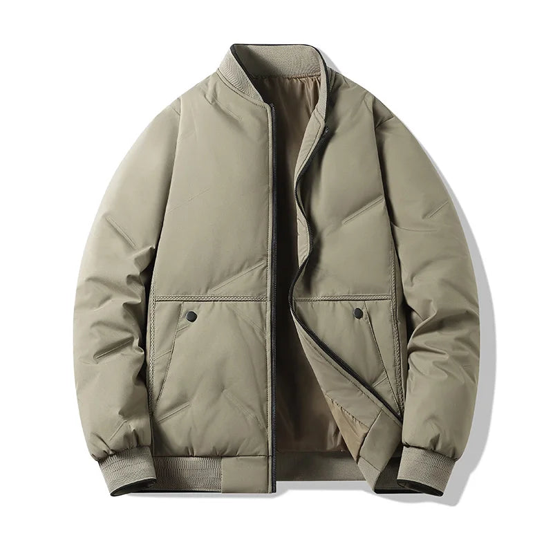 Men's Jacket  Autumn Winter Thickened Warm Comfortable Breathable Casual Coat Outdoor Solid Color Windproof Zippered Jacket