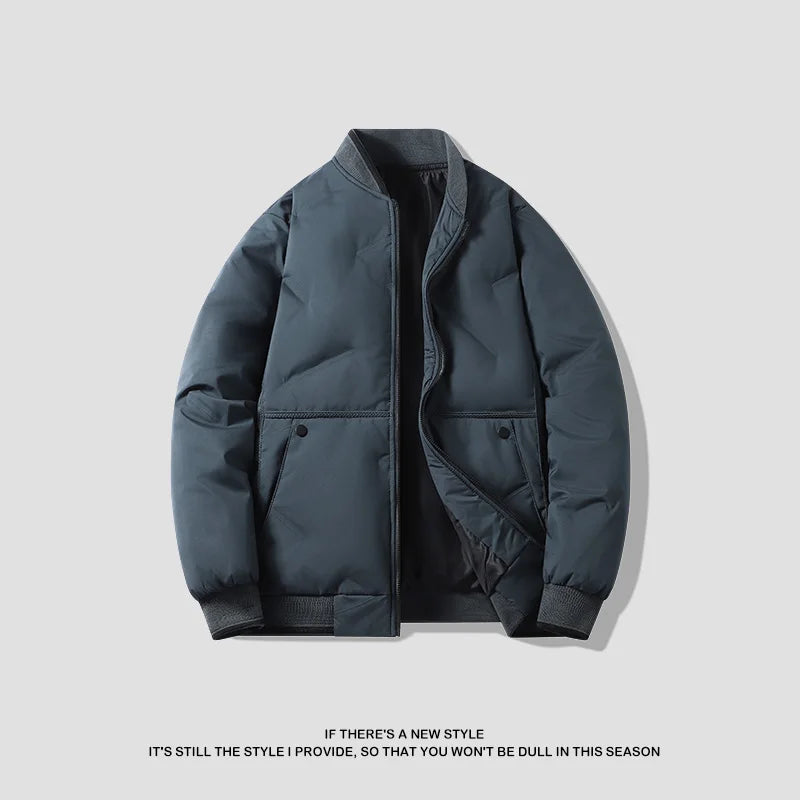 Men's Jacket  Autumn Winter Thickened Warm Comfortable Breathable Casual Coat Outdoor Solid Color Windproof Zippered Jacket