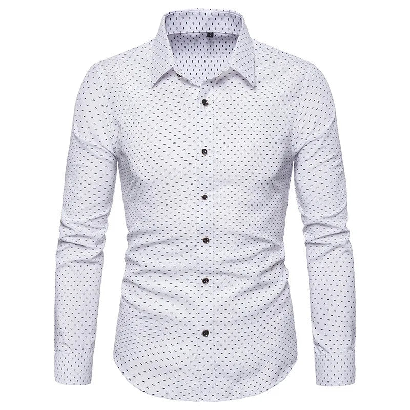 209 Korean Slim Fit Long Sve Dr irt Men's Faion Casual Slim Fit irt Floral Print Summer Thin Fabric irt