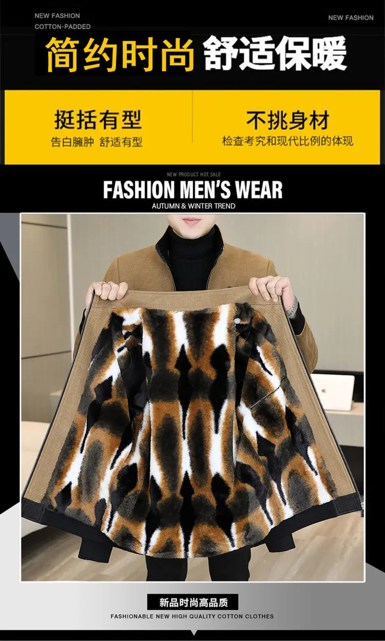 Autumn Winter Mens New Jackets Men Thicken Wool Liner Jacket Fleece Warm lapel Men Coats Casual Streetwear Outwear