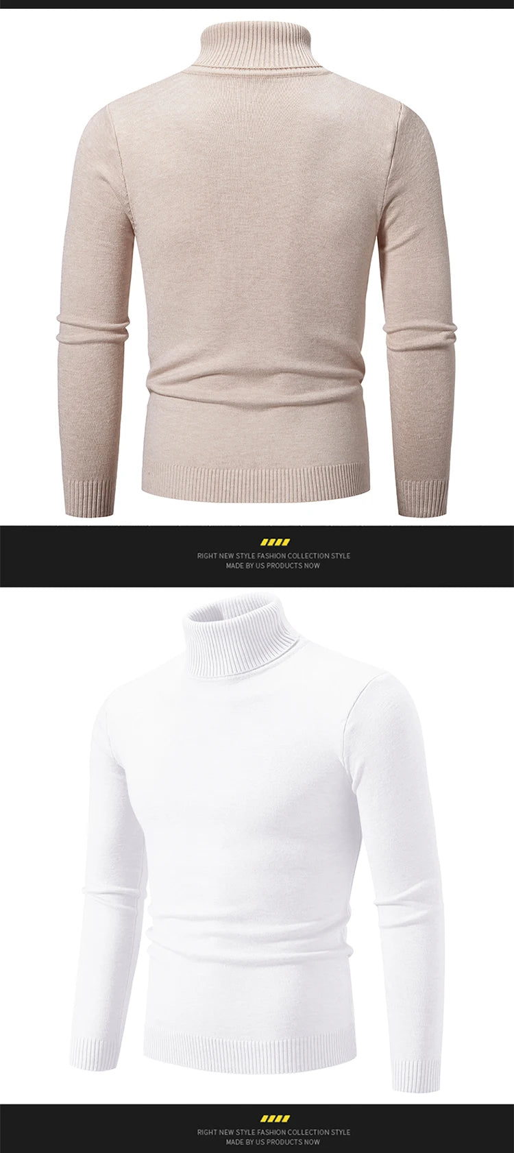 New Winter Turtleneck Thick Mens Sweaters Casual Turtle Neck Solid Color Quality Warm Slim Turtleneck Sweaters Pullover Men