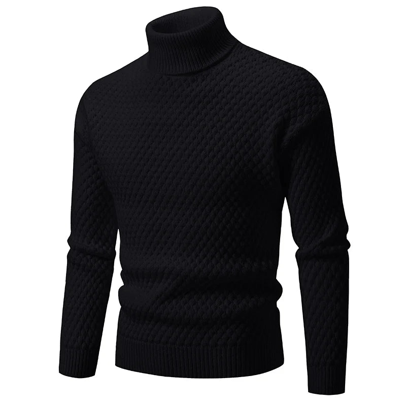 New Turtleneck Sweater Casual Men's Rollneck Knitted Pullover Sweater Keep Warm Men Jumper Woolen Sweater Winter Streetwear