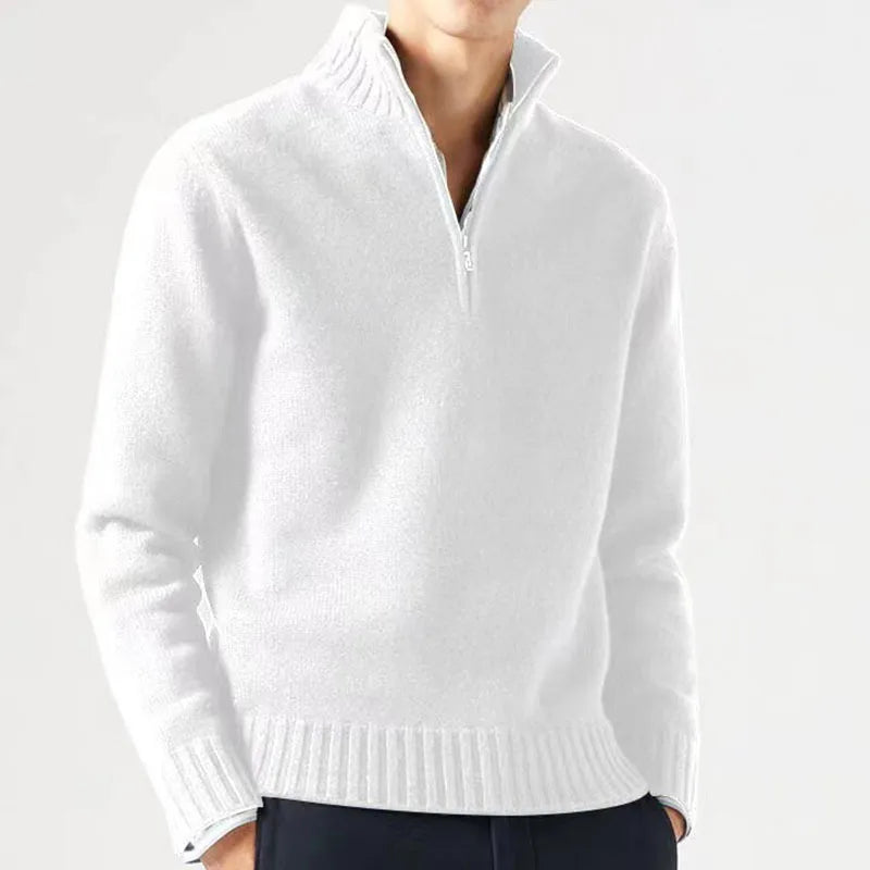 Mens Winter Casual Daily Warm Coats Turtlenecks Half Zipper Sweaters Knitwear Spring Pullovers Solid Long Sleeved Tops for Male