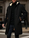 Winter Men's Thickened Hoodies Jacket Outdoor Warm Zipper Long Sleeve Sweatshirts Cardigan Streetwear Solid Color Tops Overcoat