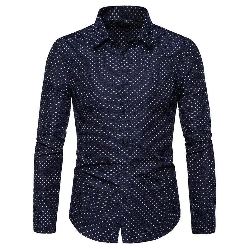 209 Korean Slim Fit Long Sve Dr irt Men's Faion Casual Slim Fit irt Floral Print Summer Thin Fabric irt