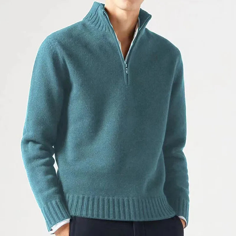 Mens Winter Casual Daily Warm Coats Turtlenecks Half Zipper Sweaters Knitwear Spring Pullovers Solid Long Sleeved Tops for Male