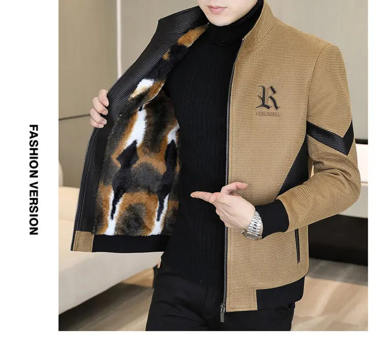 Autumn Winter Mens New Jackets Men Thicken Wool Liner Jacket Fleece Warm lapel Men Coats Casual Streetwear Outwear