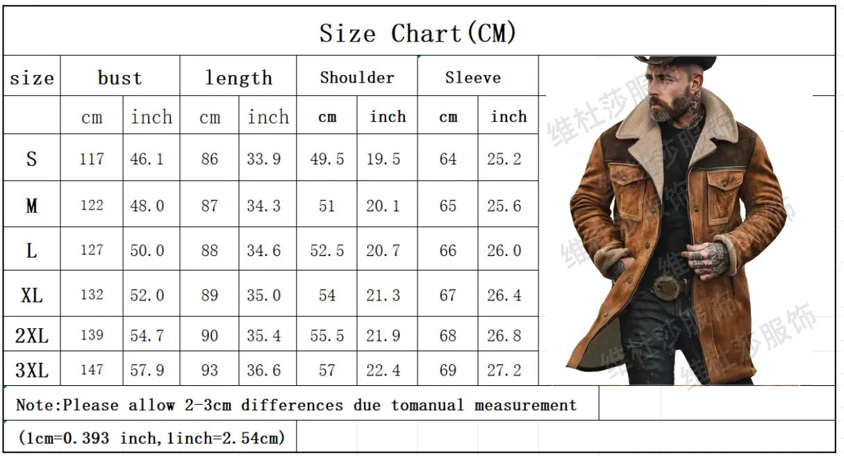 New Autumn Winter Men's Suede Color Matching Jackets Multi-pocket Lapel Casual Windproof Outerwear Vintage Warm Men Trench Coats