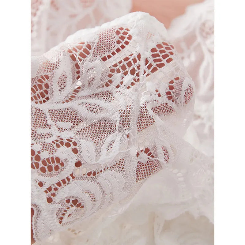 A Set Of Woman Underwear Nightgown Thong Sets Plus Size Suspender Lace Lingerie Sexy Accessories Erotic Bra Nightdress lencería