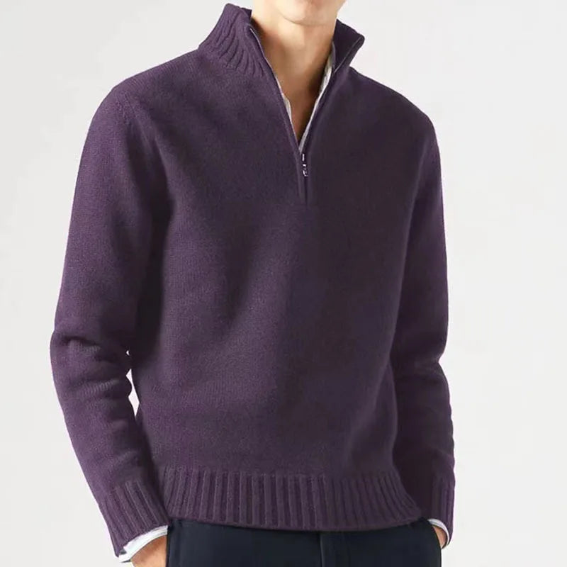 Mens Winter Casual Daily Warm Coats Turtlenecks Half Zipper Sweaters Knitwear Spring Pullovers Solid Long Sleeved Tops for Male