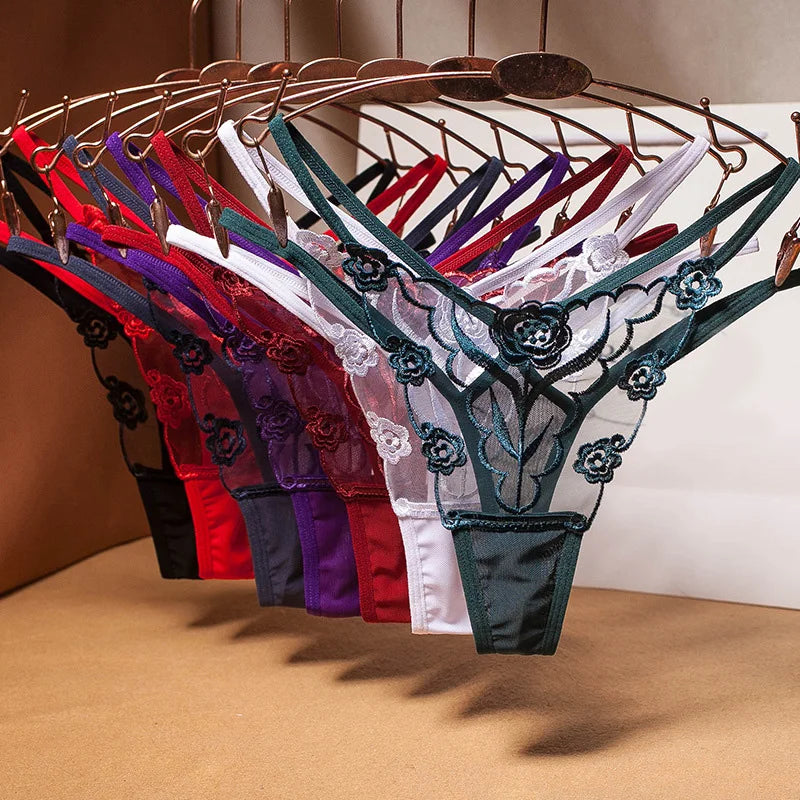 Women's Underwear Sexy Lace Breathable Lingerie Panties Thongs for Woman Female Briefs Panty Transparent Plus Size Underpants
