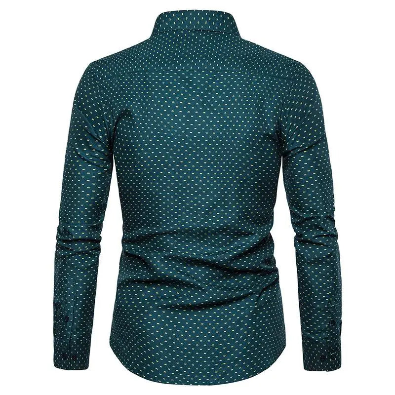 209 Korean Slim Fit Long Sve Dr irt Men's Faion Casual Slim Fit irt Floral Print Summer Thin Fabric irt