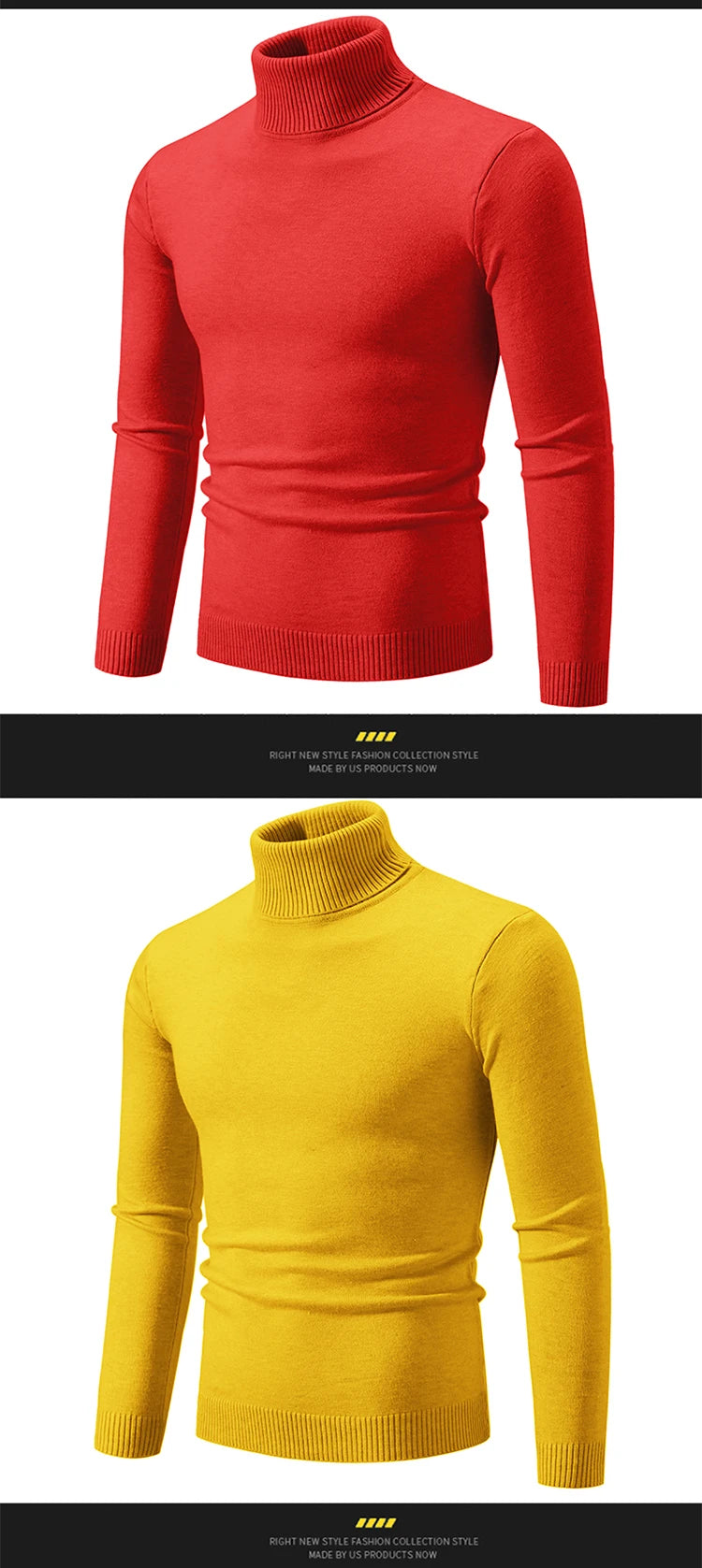 New Winter Turtleneck Thick Mens Sweaters Casual Turtle Neck Solid Color Quality Warm Slim Turtleneck Sweaters Pullover Men
