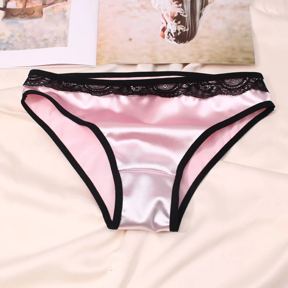 Women Ladies Sexy Underwear Breathable Briefs Sexy Low Waist Lace Panties Seamless Quick-drying Underpant