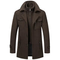 Men's Fashion Warm Autumn&Winter Jackets Trench Herrenmantel Coat for Men Double Collar Coat Jackets Mens Windproof Coats