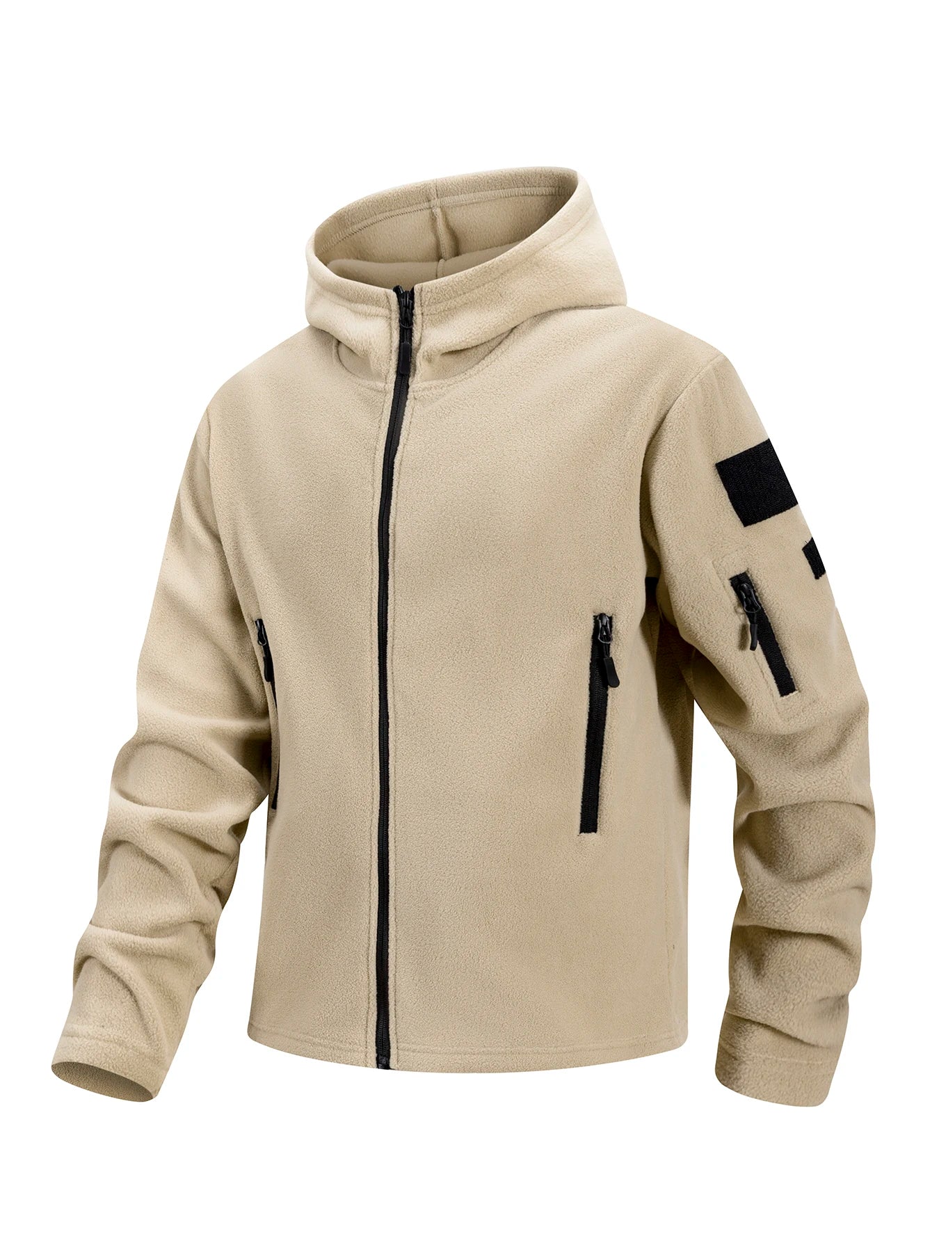 Men's Hooded Jacket Coat  Autumn Men Outdoor Hiking Biking Training Outwear Full-Zip Up Windproof Hooded Warm Work Coat