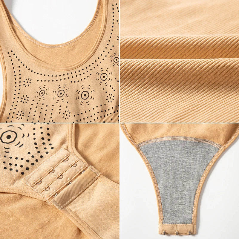 Slimming  Full Body Shaper Corset Underwear Women Tank Top Seamless Bodysuit Printed Plus Size Tummy Control Shapewear Flat Bell