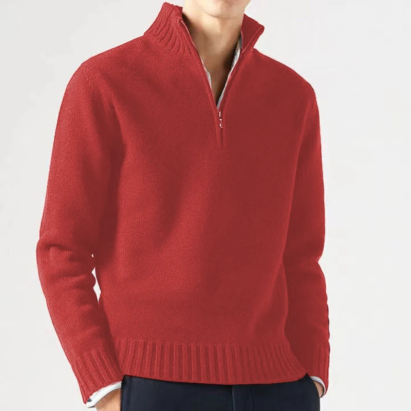 Mens Winter Casual Daily Warm Coats Turtlenecks Half Zipper Sweaters Knitwear Spring Pullovers Solid Long Sleeved Tops for Male
