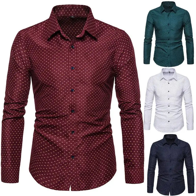 209 Korean Slim Fit Long Sve Dr irt Men's Faion Casual Slim Fit irt Floral Print Summer Thin Fabric irt