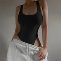 Sleeveless Knit Bodysuit for Women, Off Shoulder Halter Tops, Casual Street Bodycon, Sexy Clubwear, Hot Summer, 2024