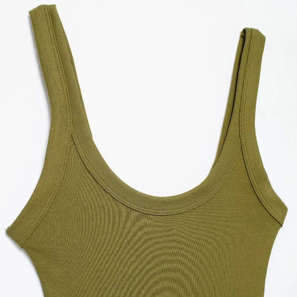 Skinny Ribbed Bodysuits for Women, O Neck, Straps, Snap-Button, Female Playsuits, Sexy Fashion
