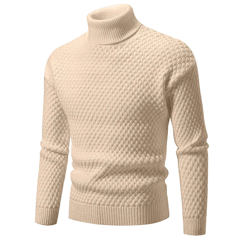 New Turtleneck Sweater Casual Men's Rollneck Knitted Pullover Sweater Keep Warm Men Jumper Woolen Sweater Winter Streetwear