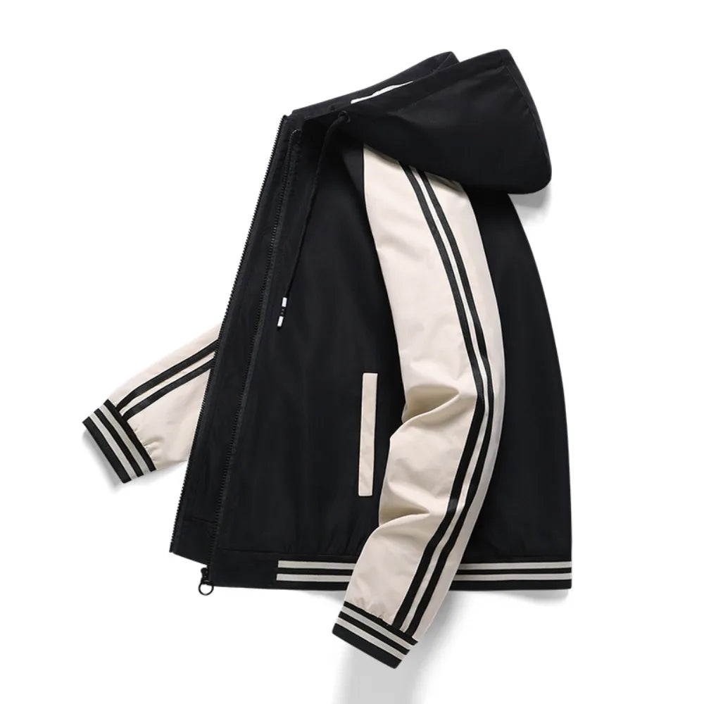 Men's casual jacket - New autumn style workwear sporty windproof hooded coat