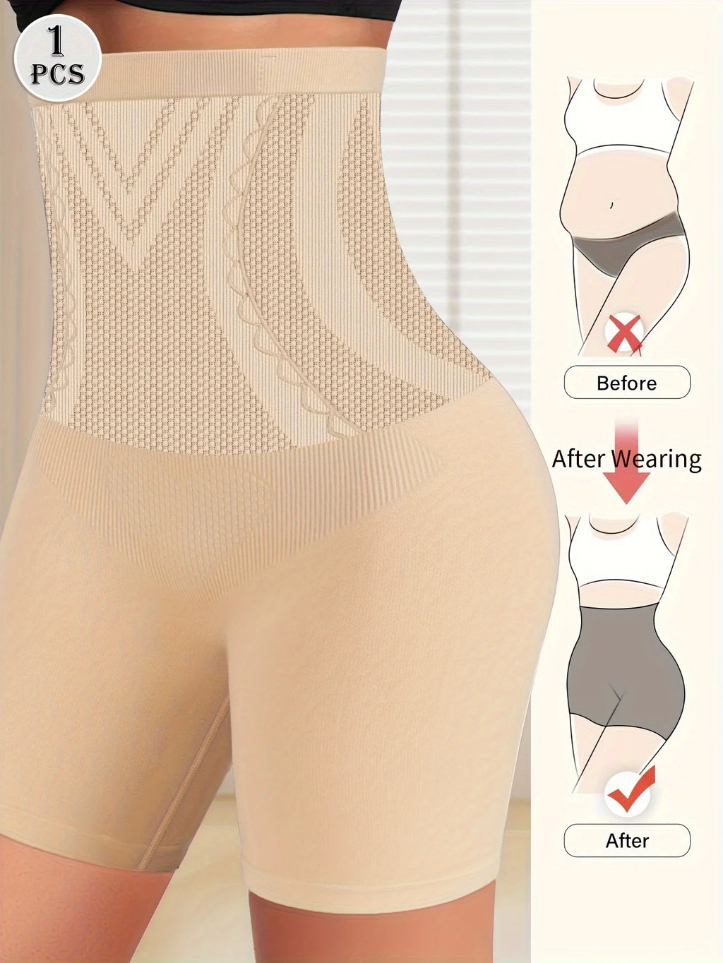 1pcs High Waist Tummy Contouring Seamless Panties Seamless Panties Women's Panties Four Corner Panties Flat Panties Comfortable
