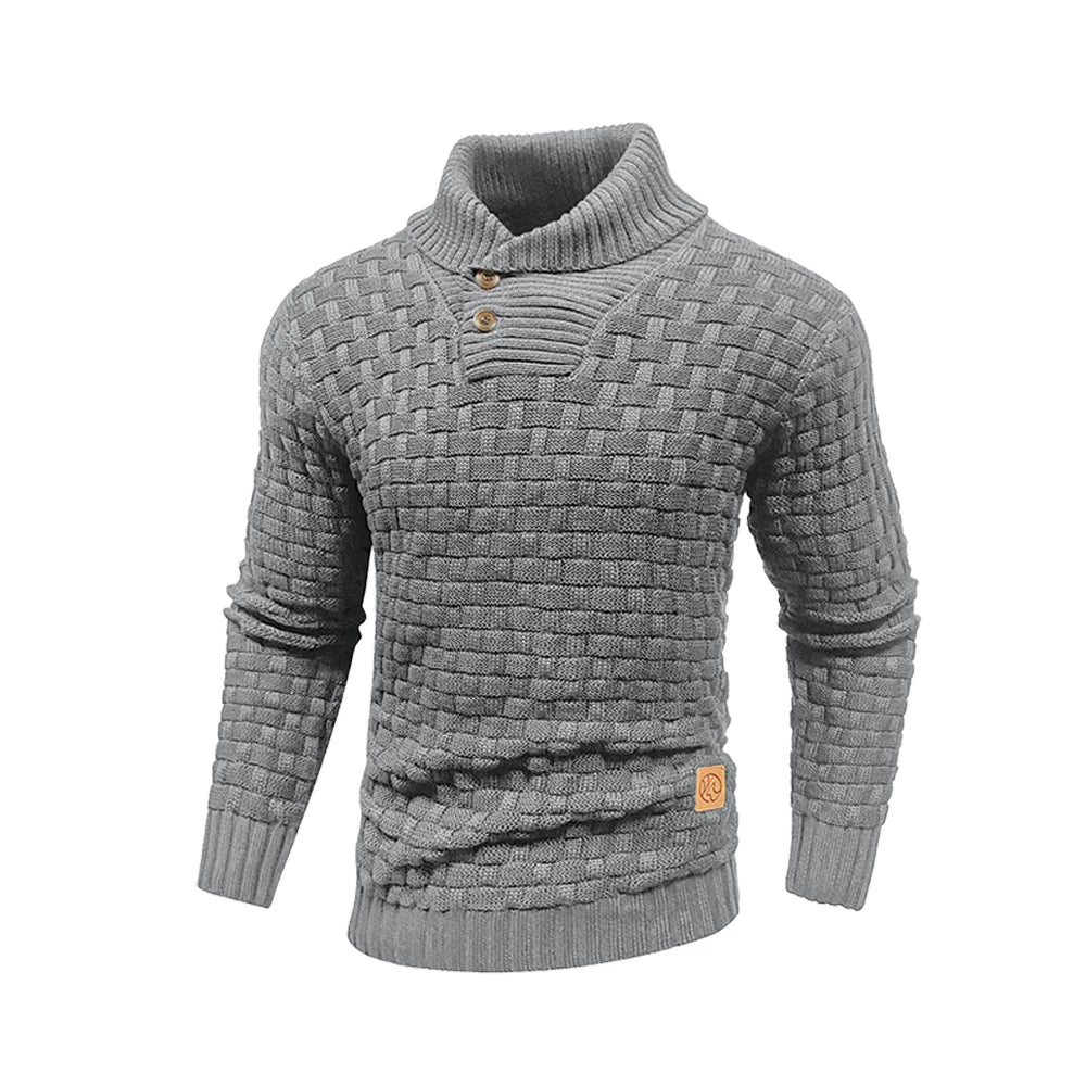 Men’s Sweater Winter Knitted Crew Neck Warm Soft Long Sleeve Pullover Textured Ribbed Edge Comfortable High Quality Top US Size