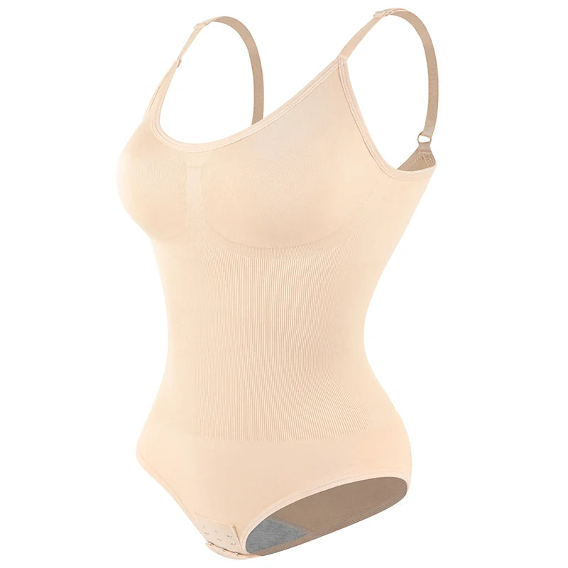 Bodysuit Women Shapewear Tummy Control Butt Lifter Body Shaper Smooth Invisible Under Dress Slimming Underwear Low Neck Jumpsuit