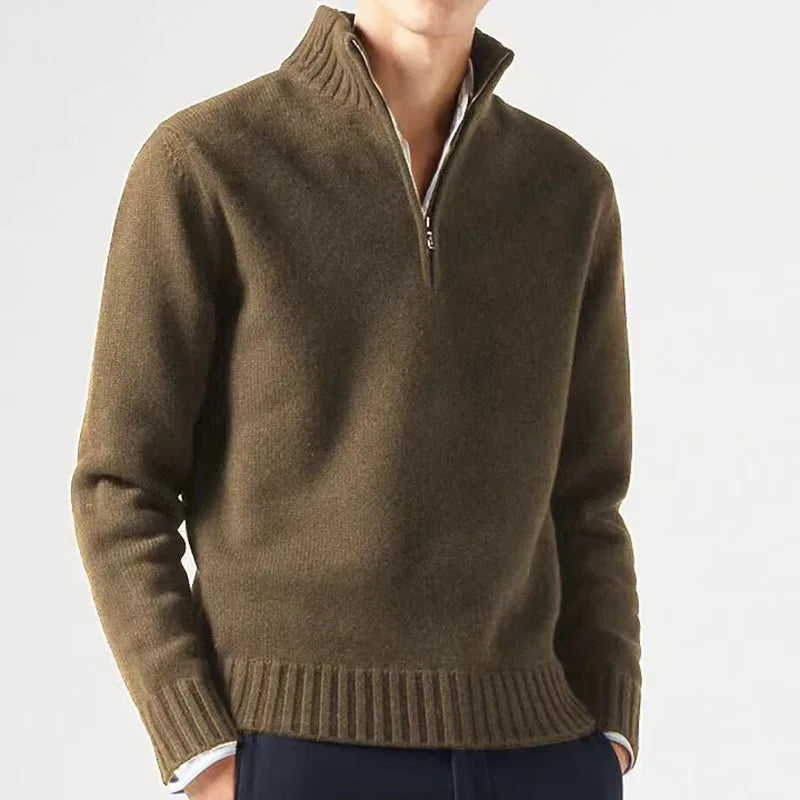 Mens Winter Casual Daily Warm Coats Turtlenecks Half Zipper Sweaters Knitwear Spring Pullovers Solid Long Sleeved Tops for Male