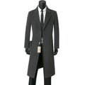 Men woolen coats for autumn and winter long and stylish business casual woolen warm windbreaker suit collar dad-style men's coat