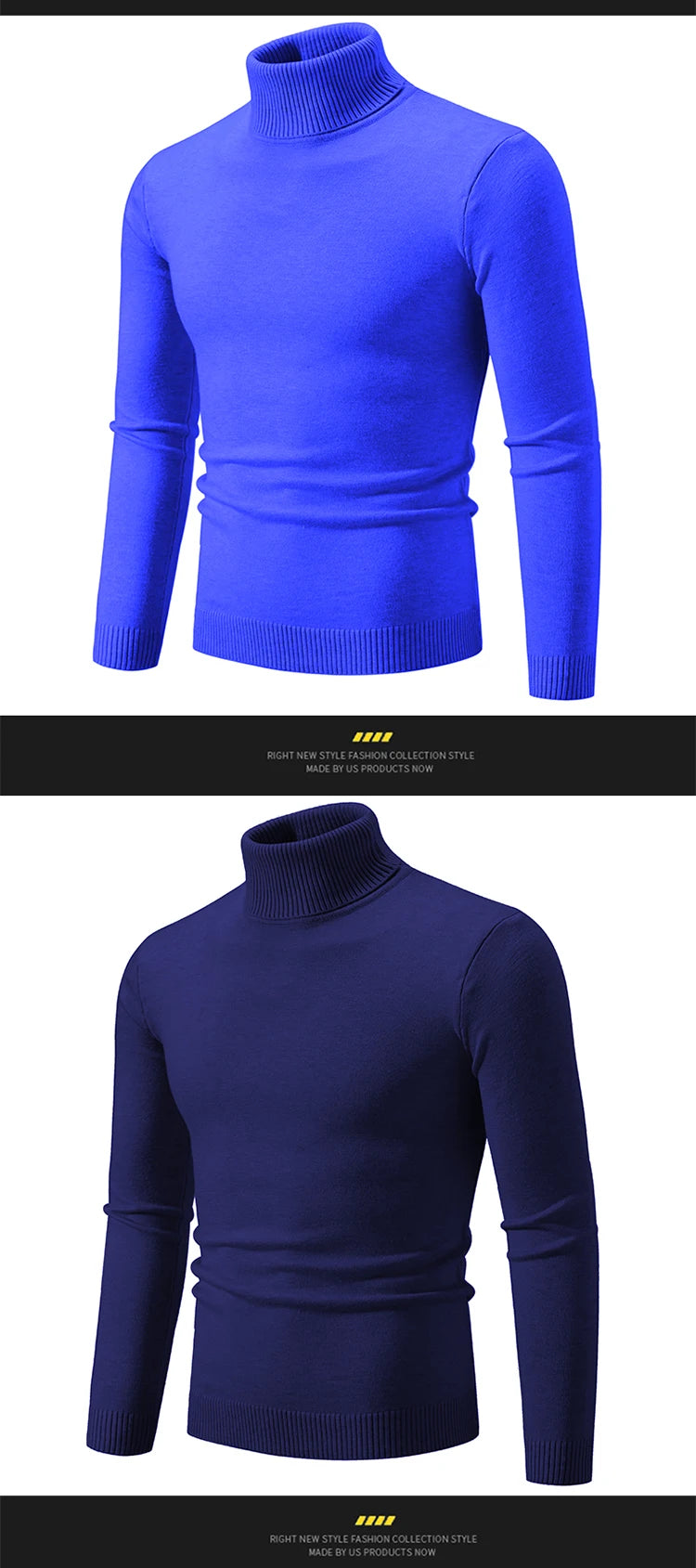 New Winter Turtleneck Thick Mens Sweaters Casual Turtle Neck Solid Color Quality Warm Slim Turtleneck Sweaters Pullover Men