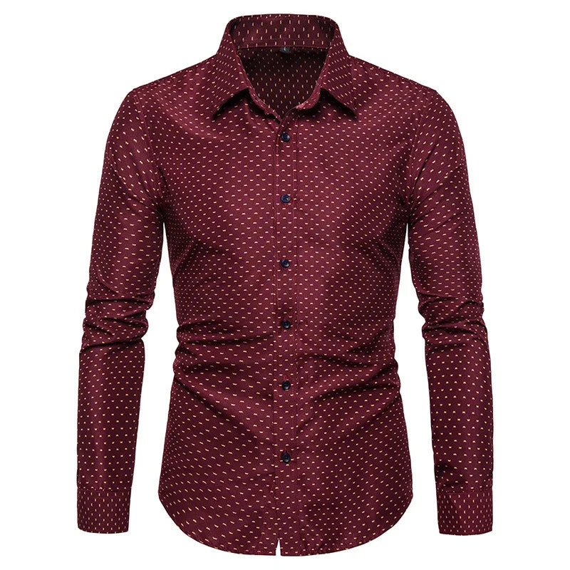 209 Korean Slim Fit Long Sve Dr irt Men's Faion Casual Slim Fit irt Floral Print Summer Thin Fabric irt