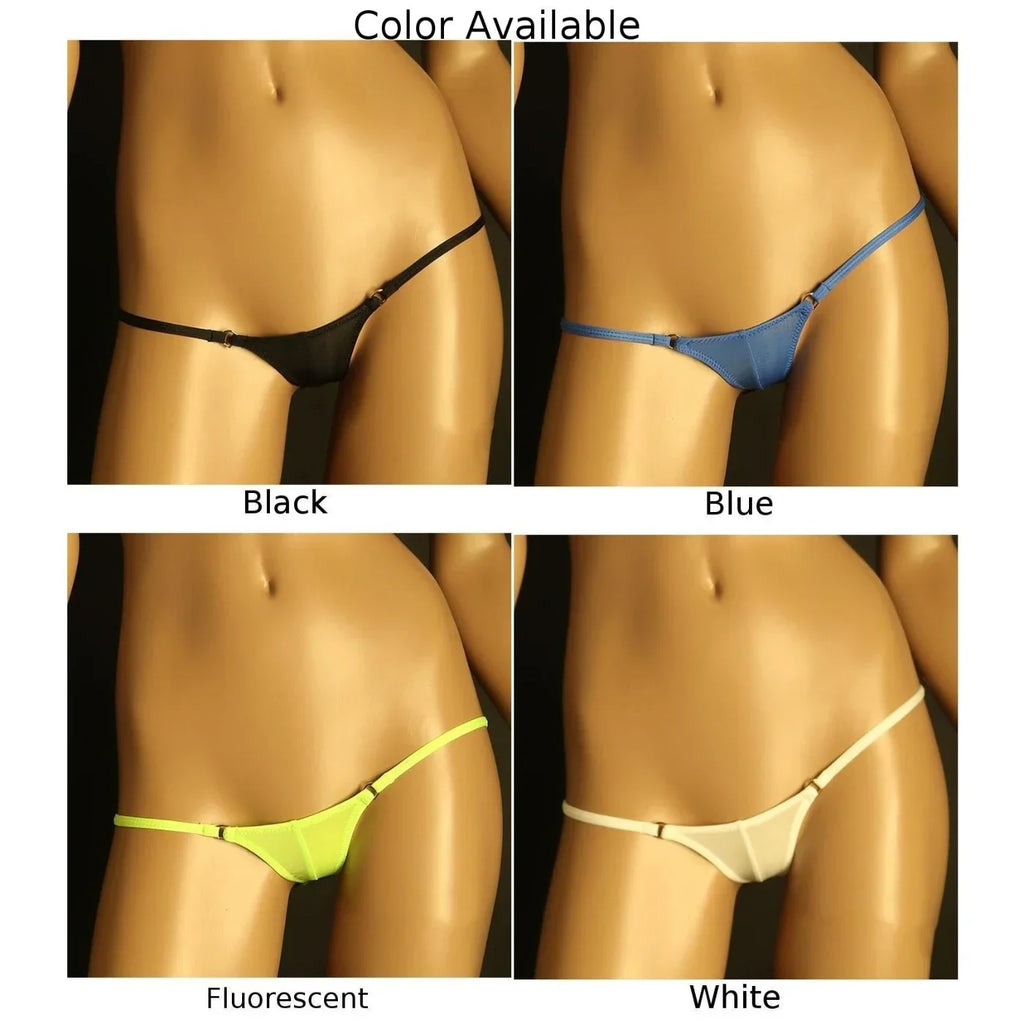 Women's Underwear Sexy Bikinis Mesh Transparent Low-Waist Underpants  Thong Mini G-String Panties Ice Silk Lingerie Briefs